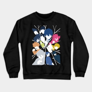 Blue lock all main characters in minimalist and aesthetic vector art design Crewneck Sweatshirt